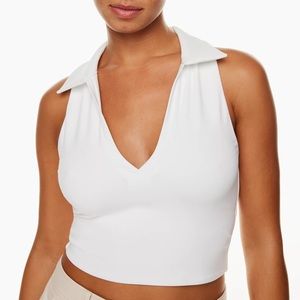 White Babaton Contour Polo Tank - Size Small